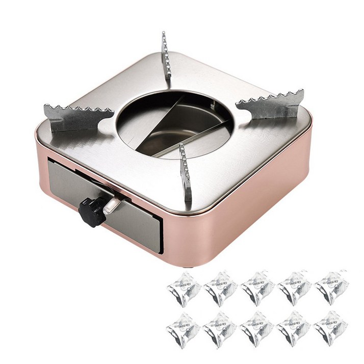 비타씨앤시 미니화로 스토브 스틸워머 + 라온 에탄올 고체연료 30g x 10p 세트, 핑크(워머), 1개