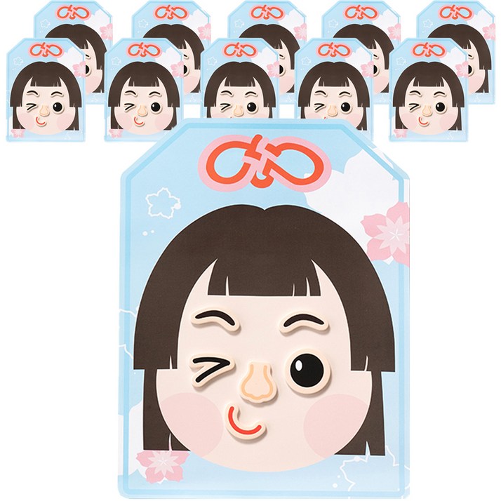 민화샵 후쿠와라이 놀이 만들기 세트 UDPOM0370, 혼합색상, 10세트