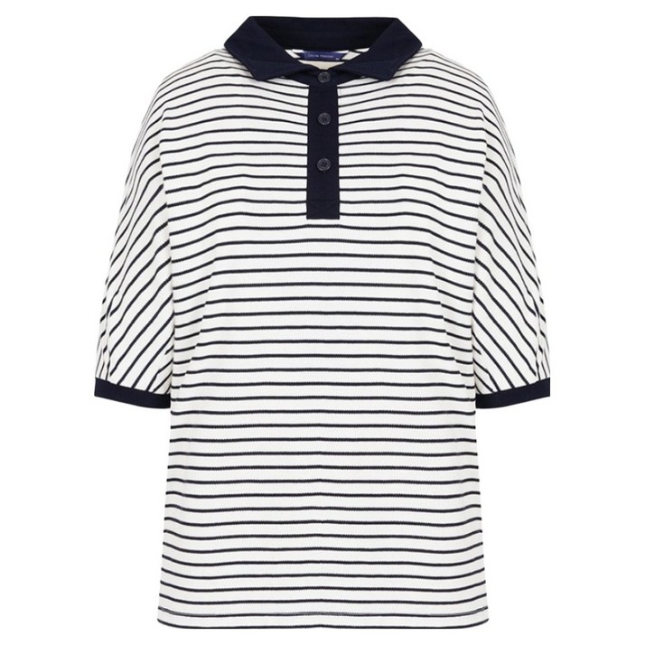 올리비아하슬러 여성용 단가라 카라 반팔 티셔츠 OHCMTS702