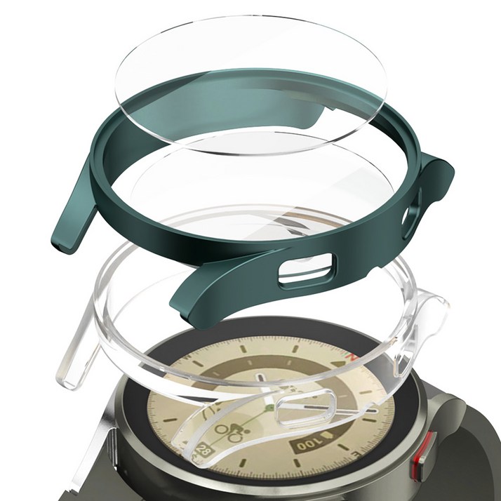 구스페리 갤럭시워치 풀커버 강화유리 하드 케이스 2p