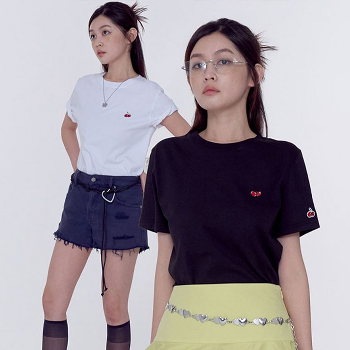 키르시 여성용 스몰 체리 스탠다드 티셔츠 2종 세트