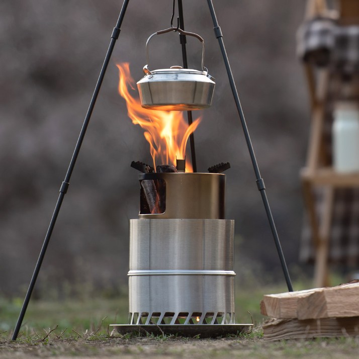 아이두젠 로켓 우드 캠핑 스토브 접이식 장작 화로대, 1개