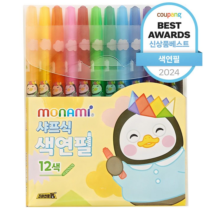 모나미 펭수 샤프식 색연필, 12색, 1개 모나미 펭수 샤프식 색연필, 12색, 1개