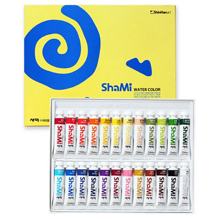 샤미 수채화 물감세트, 10ml, 24색 샤미 수채화 물감세트, 10ml, 24색