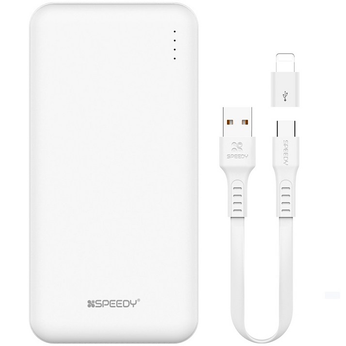 SPEEDY 슬림 듀얼 보조배터리 10000mAh C타입 케이블 8핀 젠더 SPEEDY 슬림 듀얼 보조배터리 10000mAh C타입 케이블 8핀 젠더