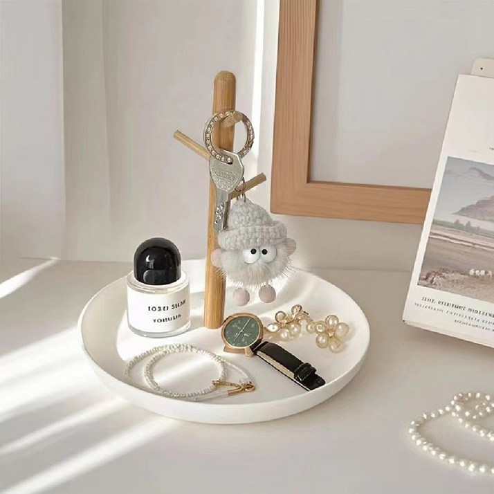 피앤케이 현관 열쇠걸이 향수 차키 수납 트레이, 화이트