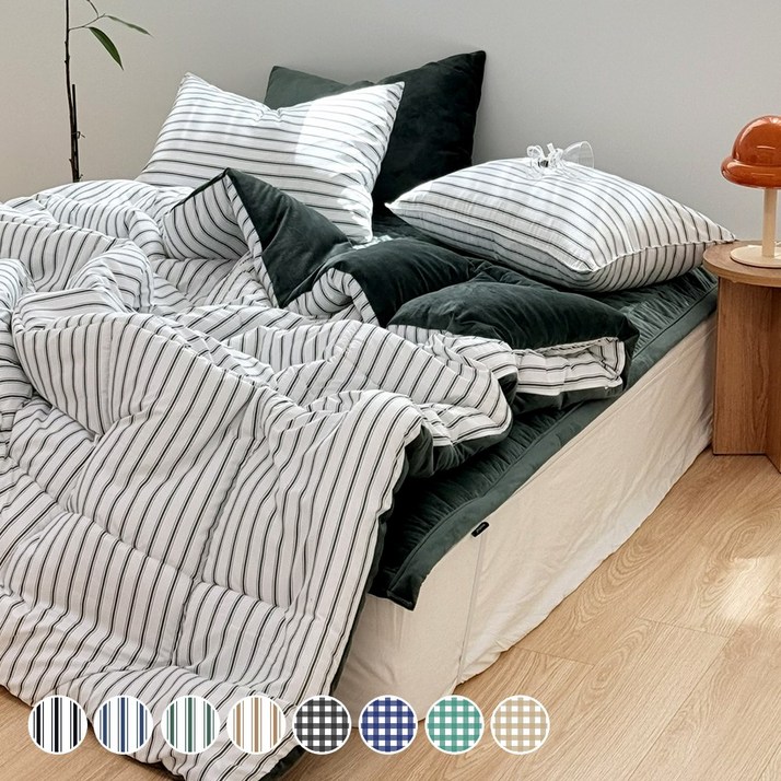 코니크 국내생산 따뜻한 차렵이불 세트 세미  극세사 겨울 이불세트 SSQ