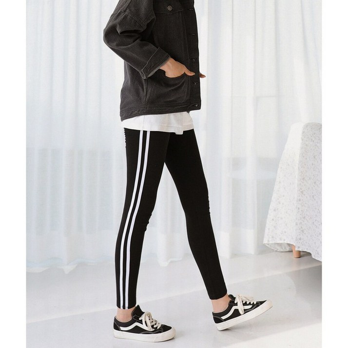 비비드글램 옆라인 도톰 레깅스 3color 빅사이즈 F XL 신축성좋음 피치기모