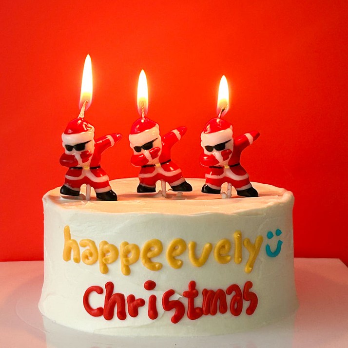 하피블리 크리스마스초 케이크초 크리스마스 데코 힙한 산타초 3P, 1개, 힙한산타초3P