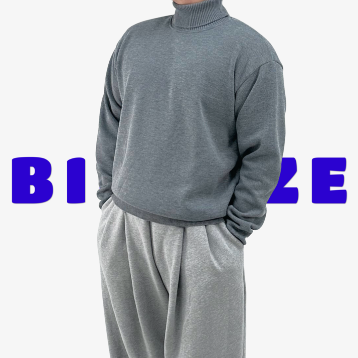 [XL-5XL] 블루제이 목이 편한 빅사이즈 오버핏 기모 목티