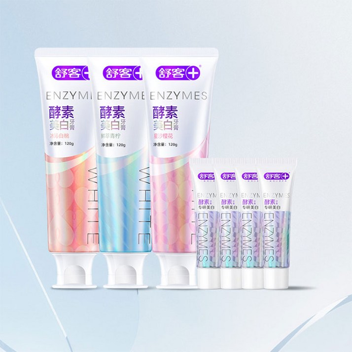 화이트닝 구취캐어 미백치약 누렁니제거 Shuke 치약 세트 구강 미용 미백 부드러운 강모
