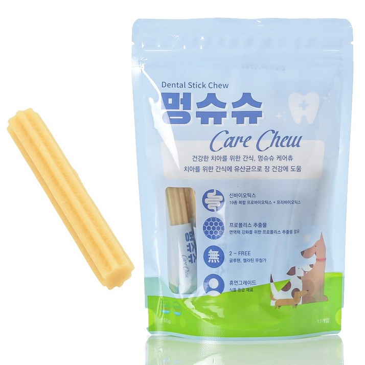 멍슈슈 케어츄 강아지 덴탈껌 155g, 1개 멍슈슈 케어츄 강아지 덴탈껌 155g, 1개
