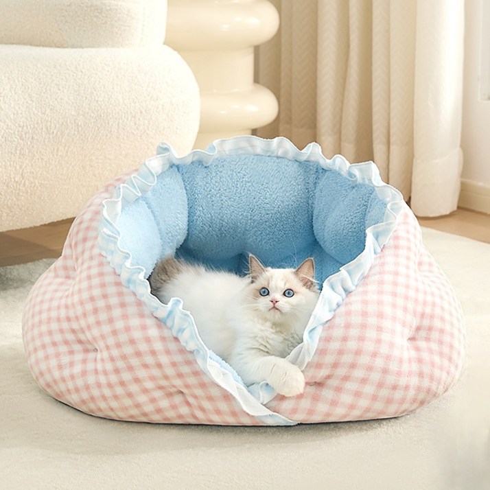 Arsjuo 예쁜 강아지 방석 하우스 고양이 집 공주 침대 쿠션