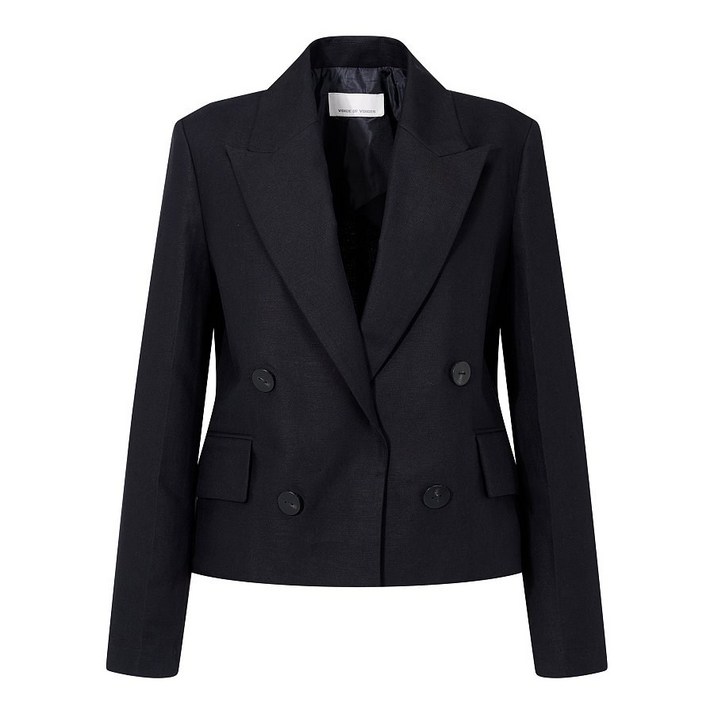 VOV(보브) 여성용 피크트 라펠 오픈 린넨 자켓 7152210001