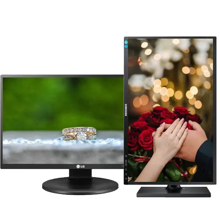 삼성 LG 피벗높낮이 FHD LED 사무업무병원용 24인치세로모니터 중고