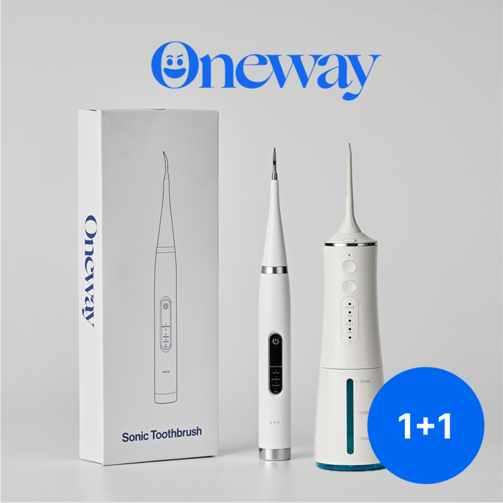원웨이 구강세정기 치석제거기 세트 [1+1], 화이트, 2개, (치과공식판매), 단일상품