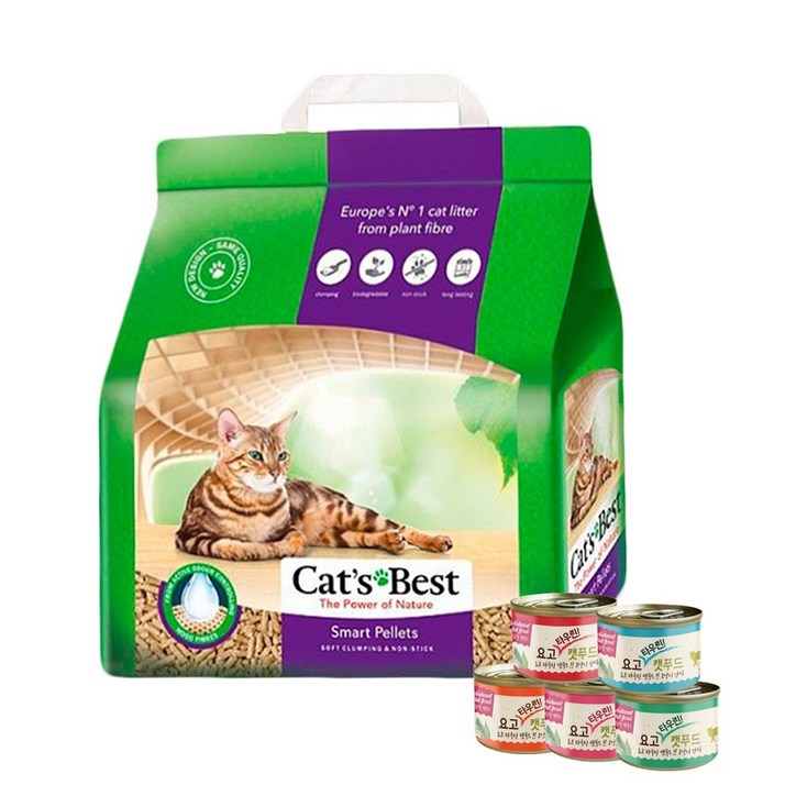 캣츠베스트 스마트펠렛 친환경 고양이모래 20L10Kg저염습식캔 170g5개, 20L, 1개, 나무향