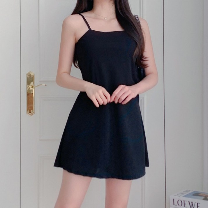 블랙 미니 드레스 민소매 나시 뷔스티에 원피스