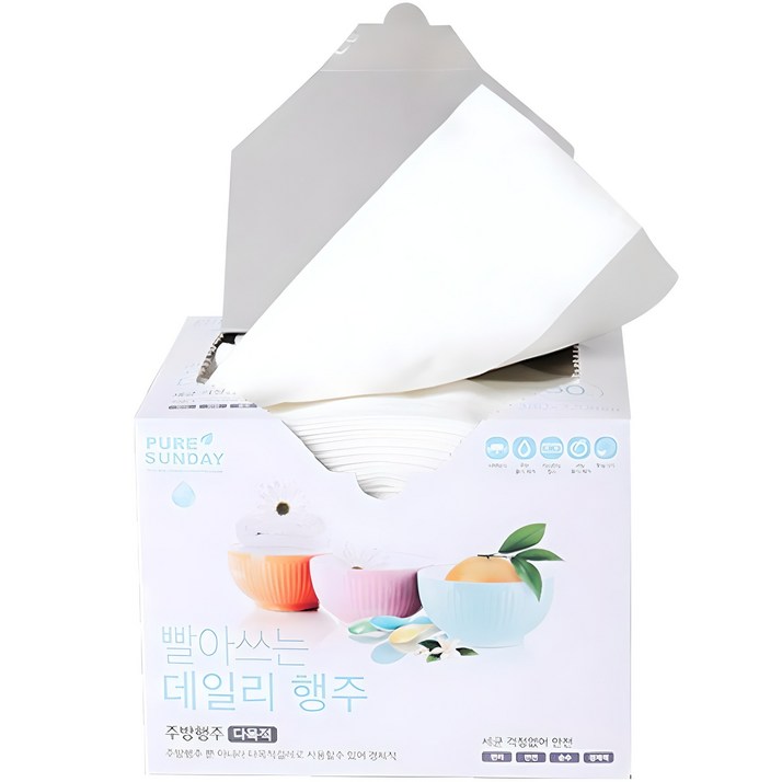 퓨어썬데이 빨아쓰는 데일리 행주, 50개입, 1개 퓨어썬데이 빨아쓰는 데일리 행주, 50개입, 1개