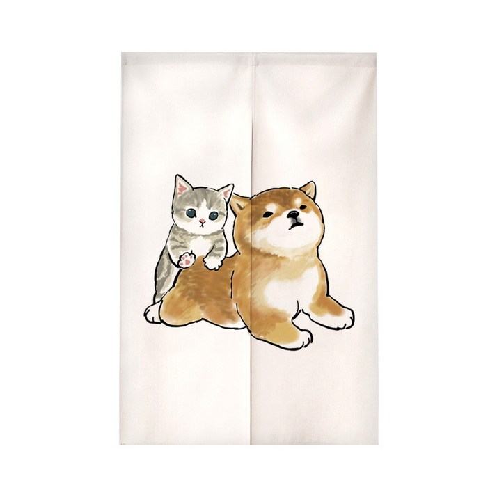 고양이 패브릭 가림막 커튼 공간분리 가림막천 방문가리개