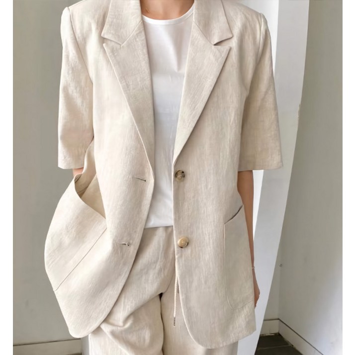 드레스허그 코크스 미디엄 린넨 반팔 자켓_