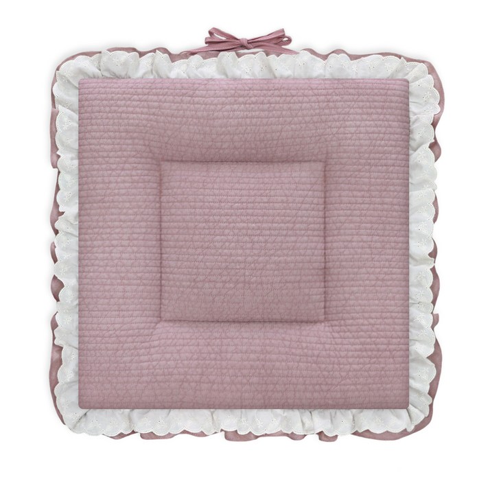 [데코벨] 피그먼트 누빔 프릴 식탁 의자 방석 (논슬립/끈포함)