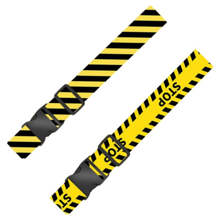 에이치 스토리 옐로 안전 표시 여행용 캐리어 고정 벨트,2개 - [ 반투명 여권 케이스 증정 ]