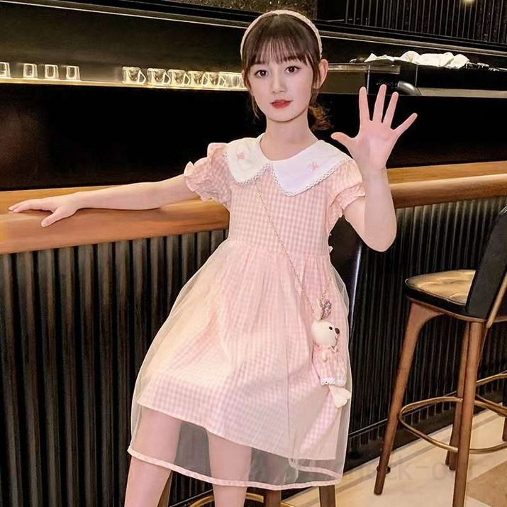 키즈키드 여아 여름 인형 칼라 얇은 원피스 치마 공주옷 스커트