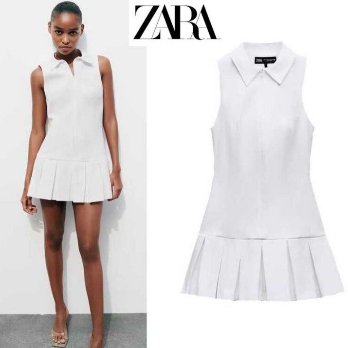 자라 플리츠 셔츠 점프수트 원피스 ZARA