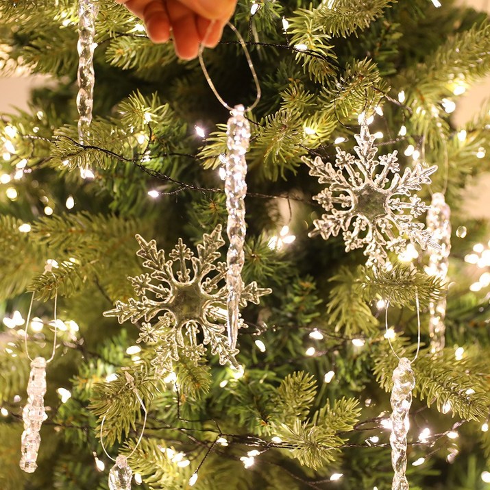 크리스마스 트리나무 고드름 장식 오너먼트 크리스탈아이씨클 47P 세트, 단품
