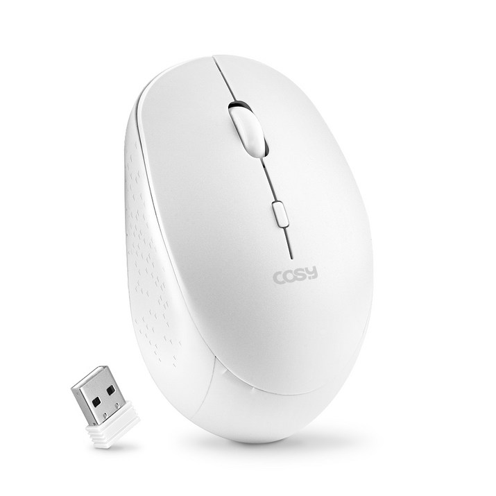 코시 하티 무소음 무선 마우스 M2204WL, 화이트, 단품 코시 하티 무소음 무선 마우스 M2204WL, 화이트, 단품