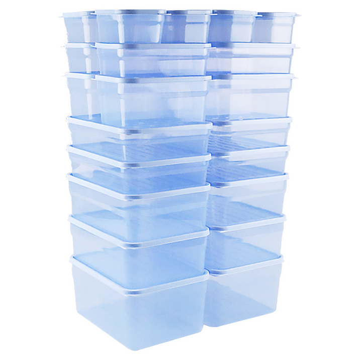 말랑핏 휘어지는 냉동실 정리용기 250ml 8p + 600ml 4p + 900ml 4p + 1300ml 4p + 2000ml 4p + 2700ml 2p 세트, 1세트