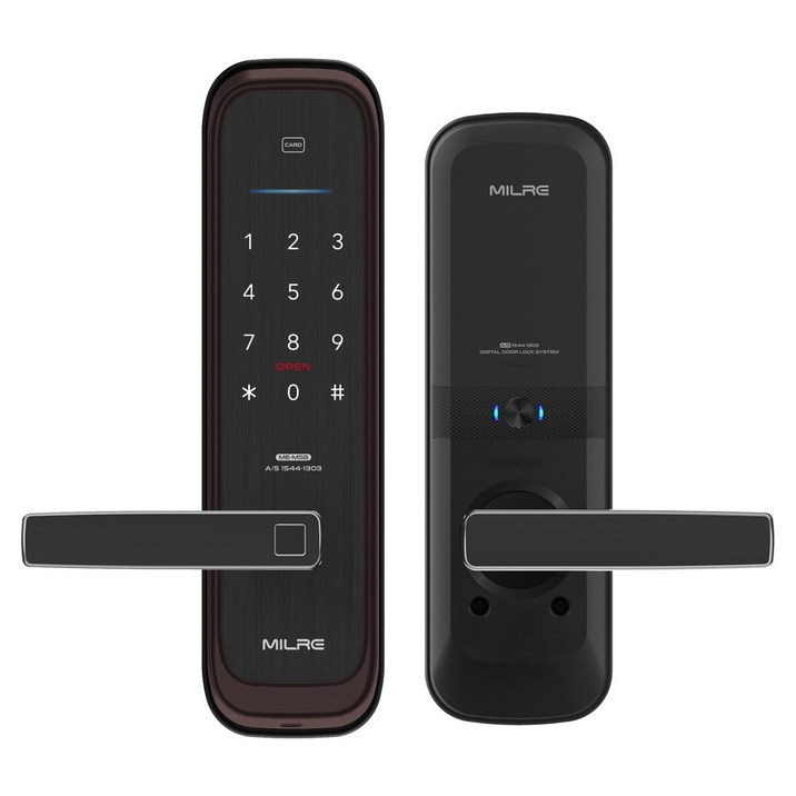 밀레시스텍 무타공 지문인식 스마트 도어락 ME-M58F, ME-M58F(WinePurple), 방문설치