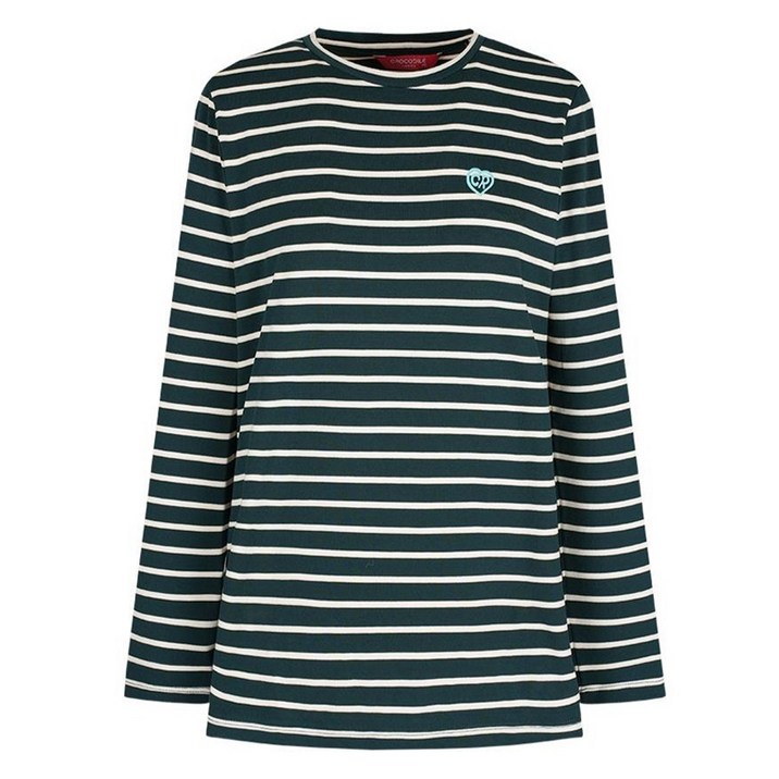 크로커다일레이디 여성용 가로줄라운드티 CLCWTS906