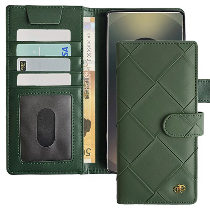 워너프 드에 사각 패턴 다이어리 휴대폰 케이스