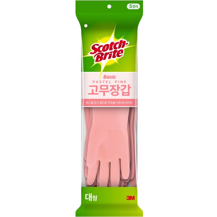 스카치브라이트 고무장갑 대형 5켤레 스카치브라이트 고무장갑 대형 5켤레