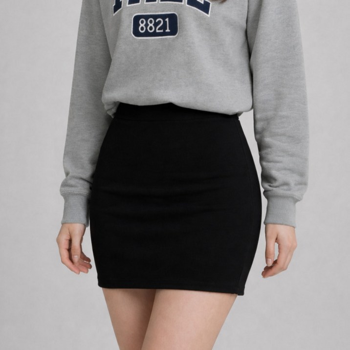 라라온 베이직 스판 H라인 미니 스커트 25TSP3548