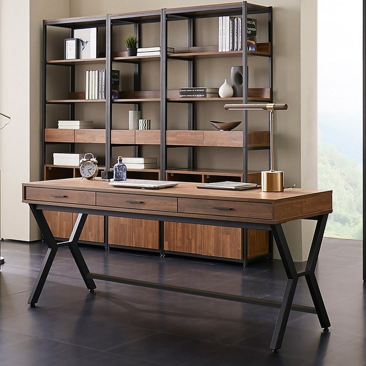 카루쏘 멀바우 서랍책상 1200 1600 1800