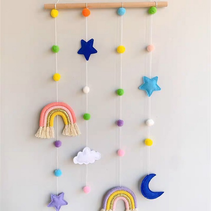 무지개별 마크라메 월행잉: 아이방을 위한 감성 인테리어