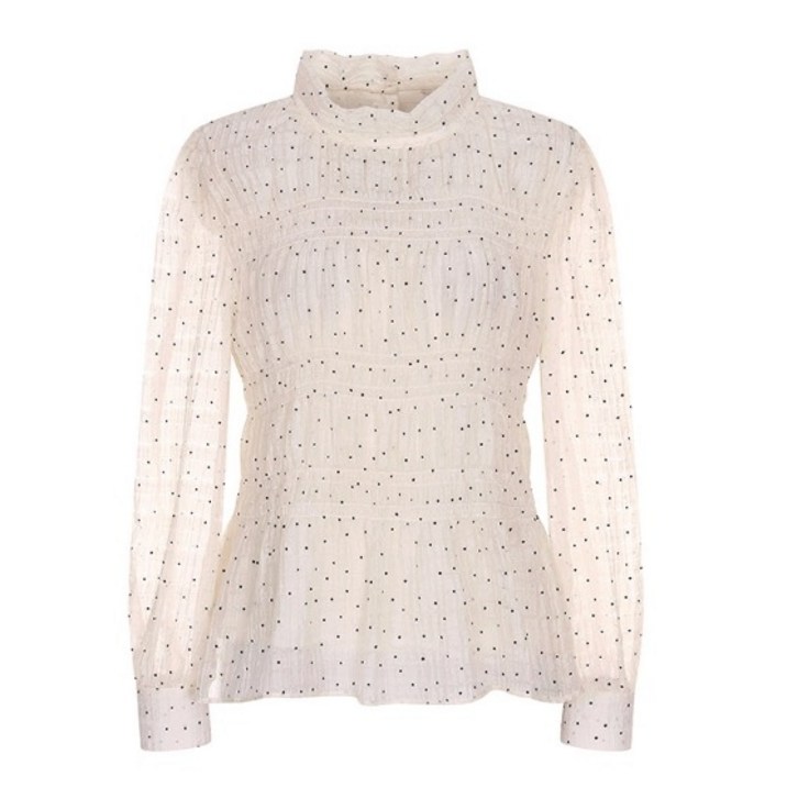 올리브데올리브 하이넥 도트 블라우스 OW4SB163 766788