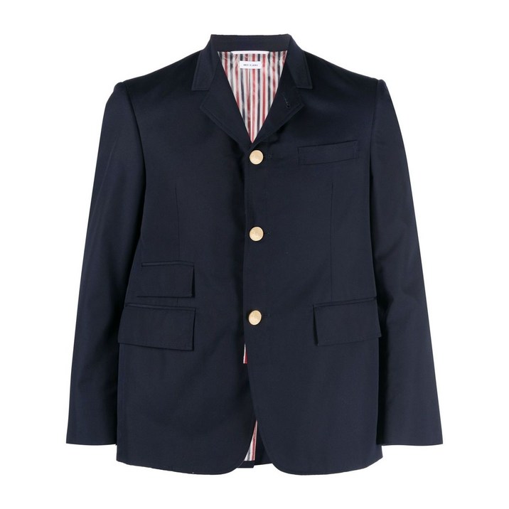 톰 브라운 싱글 브레스티드 크롭 소매 블레이저