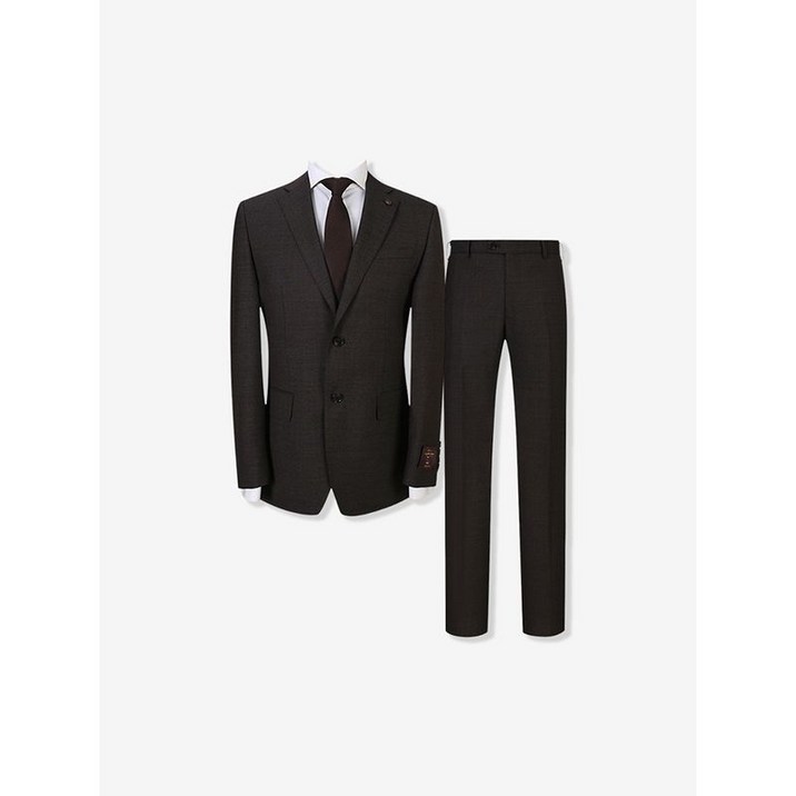 지이크 울 홉색 클래식핏 정장 세트 브라운 PIJAC2010 PIPAC2210