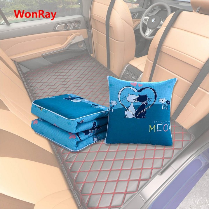 WonRay 자동차 비충전 뒷좌석 접이식 침대 세단 SUV 뒷좌석 침대 매트리스 여행용 매트리스 차량용 잠자기 차내