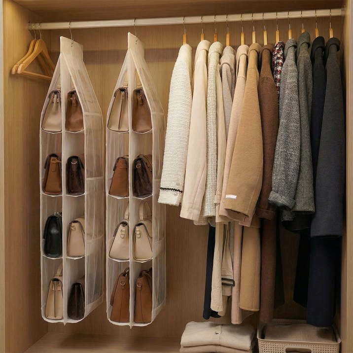 리븐웰 공간절약 가방걸이 정리대 8칸, 화이트, 2개