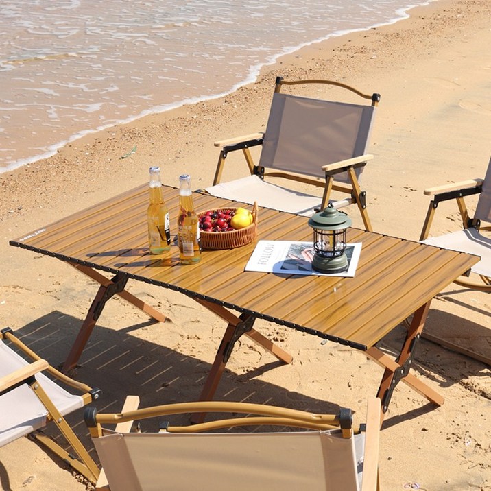 아웃도어 폴딩 캠핑 테이블 폴딩 테이블 120cm 우드그레인