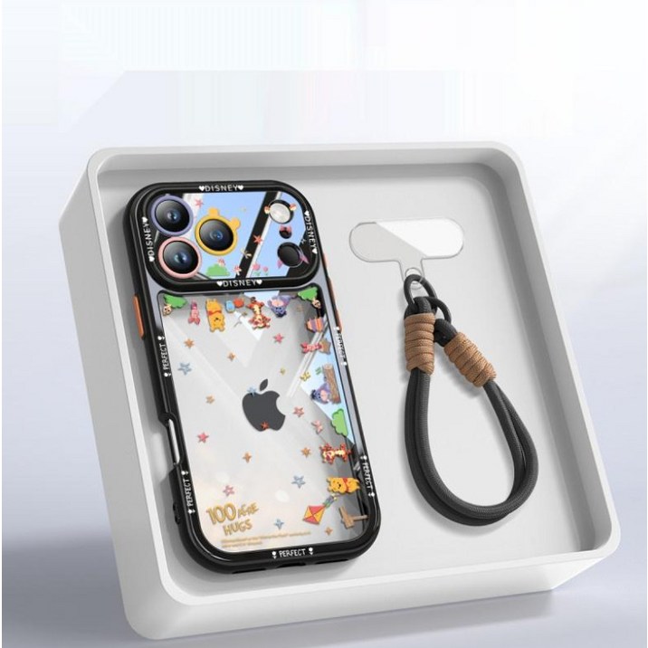 디즈니 푸우 캐릭터 아이폰 시리즈 16 17 PRO 낙하방지 보호 핸드폰 범퍼 케이스