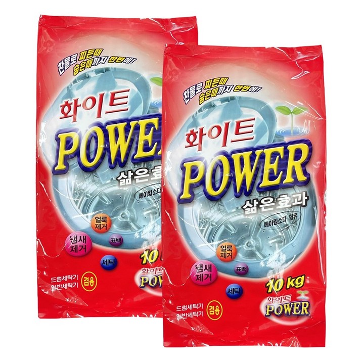 1+1 슈퍼액티브 ACT-V 일반드럼겸용 세탁세제 10kg 2개 가루세제 찬물세제