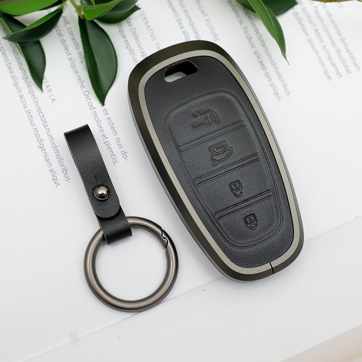 바이어블 현대 호환 더뉴 그랜져 쏘나타 DN8 아이오닉5 넥쏘 호환 키링 키홀더 스마트키 크롬 가죽 키케이스