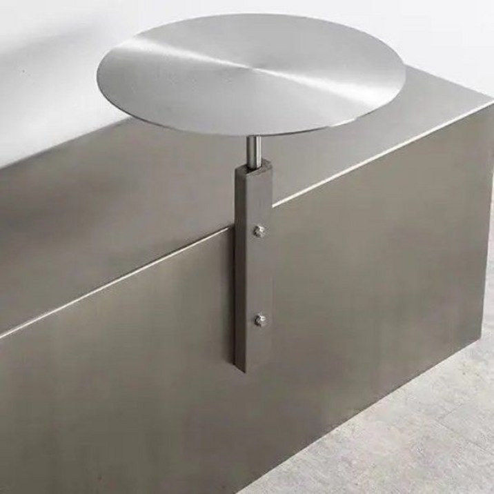 카페 원형 벽 부착 테이블 탁자 원탁 L자형 스테인레스 고정형