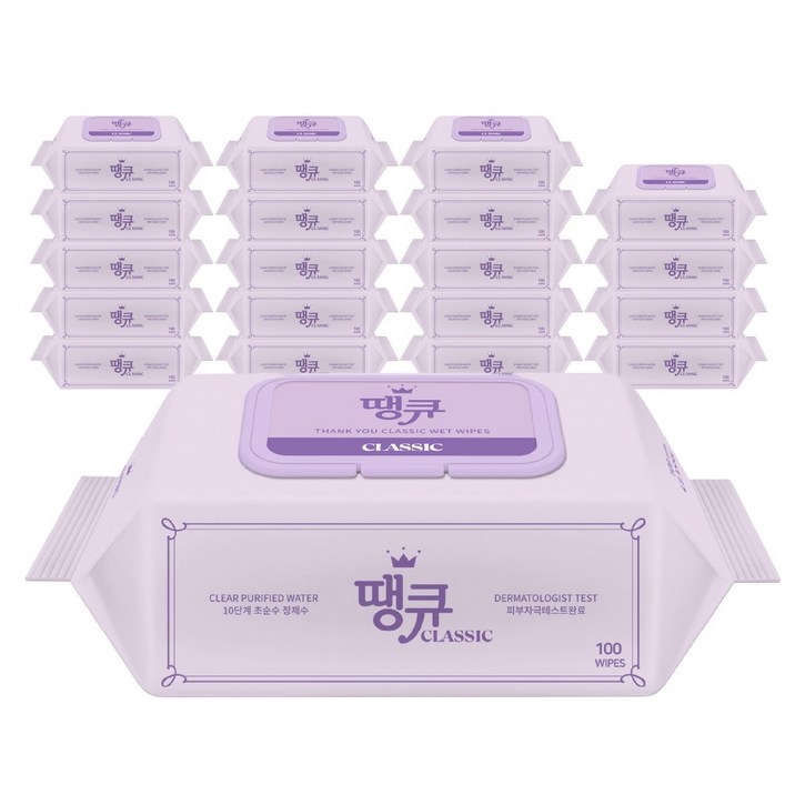 땡큐 물티슈 캡형, 100매, 20개, 230g